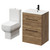 Napoli Tobacco Oak 600mm Vanity Unit and Toilet Suite including Tacoma Close Coupled Toilet and Floor Standing Vanity Unit with 2 Drawers and Matt Black Handles Right Hand View
