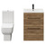 Napoli Tobacco Oak 600mm Vanity Unit and Toilet Suite including Tacoma Close Coupled Toilet and Floor Standing Vanity Unit with 2 Drawers and Matt Black Handles View from Front