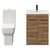 Napoli Tobacco Oak 600mm Vanity Unit and Toilet Suite including Tacoma Close Height Toilet and Floor Standing Vanity Unit with 2 Doors and Matt Black Handles View from Front
