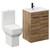 Napoli Tobacco Oak 600mm Vanity Unit and Toilet Suite including Tacoma Close Height Toilet and Floor Standing Vanity Unit with 2 Doors and Matt Black Handles Left Hand View