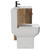 Napoli Tobacco Oak 600mm Vanity Unit and Toilet Suite including Tacoma Close Height Toilet and Floor Standing Vanity Unit with 2 Doors and Matt Black Handles View from Side