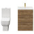 Napoli Tobacco Oak 600mm Vanity Unit and Toilet Suite including Tacoma Close Coupled Toilet and Floor Standing Vanity Unit with 2 Drawers and Brushed Brass Handles View from Front
