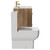 Napoli Tobacco Oak 600mm Vanity Unit and Toilet Suite including Tacoma Close Coupled Toilet and Floor Standing Vanity Unit with 2 Drawers and Brushed Brass Handles View from Side