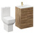 Napoli Tobacco Oak 600mm Vanity Unit and Toilet Suite including Tacoma Close Height Toilet and Floor Standing Vanity Unit with 2 Doors and Brushed Brass Handles Left Hand View