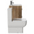 Napoli Tobacco Oak 600mm Vanity Unit and Toilet Suite including Tacoma Close Coupled Toilet and Floor Standing Vanity Unit with 2 Drawers and Gunmetal Grey Handles View from Side