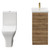 Napoli Tobacco Oak 400mm Vanity Unit and Toilet Suite including Kingston Rimless Close Coupled Toilet and Floor Standing Vanity Unit with Single Door and Brushed Brass Handle View from Front
