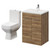 Turin Tobacco Oak 600mm Floor Standing Vanity Unit and Toilet Suite with 1 Tap Hole Glide Basin and 2 Doors with Chrome Handles Right Hand View