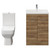 Turin Tobacco Oak 600mm Floor Standing Vanity Unit and Toilet Suite with 1 Tap Hole Glide Basin and 2 Doors with Chrome Handles View from Front