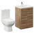 Turin Tobacco Oak 600mm Floor Standing Vanity Unit and Toilet Suite with 1 Tap Hole Glide Basin and 2 Doors with Chrome Handles Left Hand View