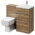 Napoli Tobacco Oak 1000mm Vanity Unit Toilet Suite with 1 Tap Hole Basin and 2 Drawers with Chrome Handles Right Hand View