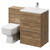 Napoli Tobacco Oak 1100mm Vanity Unit Toilet Suite with 1 Tap Hole Basin and 2 Drawers with Chrome Handles Right Hand View
