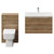 Napoli Tobacco Oak 1300mm Vanity Unit Toilet Suite with 1 Tap Hole Basin and 2 Drawers with Chrome Handles View from Front