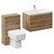 Napoli Tobacco Oak 1300mm Vanity Unit Toilet Suite with 1 Tap Hole Basin and 2 Drawers with Chrome Handles Left Hand View