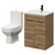 Turin Tobacco Oak 600mm Floor Standing Vanity Unit and Toilet Suite with 1 Tap Hole Glide Basin and 2 Doors with Matt Black Handles Right Hand View