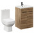 Turin Tobacco Oak 600mm Floor Standing Vanity Unit and Toilet Suite with 1 Tap Hole Glide Basin and 2 Doors with Matt Black Handles Left Hand View