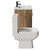 Turin Tobacco Oak 600mm Floor Standing Vanity Unit and Toilet Suite with 1 Tap Hole Glide Basin and 2 Doors with Matt Black Handles Side View