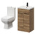 Turin Tobacco Oak 500mm Floor Standing Vanity Unit and Toilet Suite with 1 Tap Hole Glide Basin and 2 Doors with Matt Black Handles Right Hand View