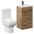 Turin Tobacco Oak 500mm Floor Standing Vanity Unit and Toilet Suite with 1 Tap Hole Glide Basin and 2 Doors with Matt Black Handles Left Hand View