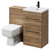 Napoli Tobacco Oak 1000mm Vanity Unit Toilet Suite with 1 Tap Hole Basin and 2 Drawers with Matt Black Handles Right Hand View