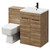 Napoli Tobacco Oak 1100mm Vanity Unit Toilet Suite with 1 Tap Hole Basin and 2 Doors with Matt Black Handles Right Hand View