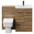 Napoli Tobacco Oak 1100mm Vanity Unit Toilet Suite with 1 Tap Hole Basin and 2 Doors with Matt Black Handles View from Front