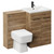 Napoli Tobacco Oak 1100mm Vanity Unit Toilet Suite with 1 Tap Hole Basin and 2 Doors with Matt Black Handles Left Hand View