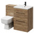 Napoli Tobacco Oak 1100mm Vanity Unit Toilet Suite with 1 Tap Hole Basin and 2 Drawers with Matt Black Handles Right Hand View