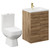 Turin Tobacco Oak 600mm Floor Standing Vanity Unit and Toilet Suite with 1 Tap Hole Glide Basin and 2 Doors with Brushed Brass Handles Left Hand View