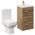 Turin Tobacco Oak 500mm Floor Standing Vanity Unit and Toilet Suite with 1 Tap Hole Glide Basin and 2 Doors with Brushed Brass Handles Left Hand View