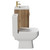 Turin Tobacco Oak 500mm Floor Standing Vanity Unit and Toilet Suite with 1 Tap Hole Glide Basin and 2 Doors with Brushed Brass Handles Side View