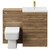 Napoli Tobacco Oak 1100mm Vanity Unit Toilet Suite with 1 Tap Hole Basin and 2 Drawers with Brushed Brass Handles View from Front