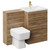 Napoli Tobacco Oak 1100mm Vanity Unit Toilet Suite with 1 Tap Hole Basin and 2 Drawers with Brushed Brass Handles Left Hand View