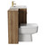 Napoli Tobacco Oak 1100mm Vanity Unit Toilet Suite with 1 Tap Hole Basin and 2 Drawers with Brushed Brass Handles Side View