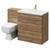 Napoli Tobacco Oak 1300mm Vanity Unit Toilet Suite with 1 Tap Hole Basin and 2 Drawers with Brushed Brass Handles Right Hand View