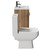 Turin Tobacco Oak 500mm Floor Standing Vanity Unit and Toilet Suite with 1 Tap Hole Glide Basin and 2 Doors with Gunmetal Grey Handles Side View