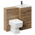 Napoli Tobacco Oak 1000mm Vanity Unit Toilet Suite with 1 Tap Hole Basin and 2 Doors with Gunmetal Grey Handles Left Hand View