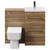 Napoli Tobacco Oak 1000mm Vanity Unit Toilet Suite with 1 Tap Hole Basin and 2 Drawers with Gunmetal Grey Handles View from Front