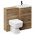 Napoli Tobacco Oak 1000mm Vanity Unit Toilet Suite with 1 Tap Hole Basin and 2 Drawers with Gunmetal Grey Handles Left Hand View