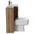 Napoli Tobacco Oak 1000mm Vanity Unit Toilet Suite with 1 Tap Hole Basin and 2 Drawers with Gunmetal Grey Handles Side View