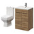 Turin Tobacco Oak 600mm Floor Standing Vanity Unit and Toilet Suite with 1 Tap Hole Glide Basin and 2 Doors with Gunmetal Grey Handles Right Hand View