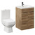 Turin Tobacco Oak 600mm Floor Standing Vanity Unit and Toilet Suite with 1 Tap Hole Glide Basin and 2 Doors with Gunmetal Grey Handles Left Hand View