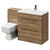 Napoli Tobacco Oak 1300mm Vanity Unit Toilet Suite with 1 Tap Hole Basin and 2 Drawers with Gunmetal Grey Handles Right Hand View