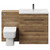 Napoli Tobacco Oak 1300mm Vanity Unit Toilet Suite with 1 Tap Hole Basin and 2 Drawers with Gunmetal Grey Handles View from Front
