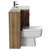 Napoli Tobacco Oak 1300mm Vanity Unit Toilet Suite with 1 Tap Hole Basin and 2 Drawers with Gunmetal Grey Handles Side View