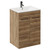 Napoli Tobacco Oak 600mm Floor Standing Vanity Unit with 1 Tap Hole Minimalist Basin and 2 Doors with Gunmetal Grey Handles Left Hand View
