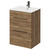 Napoli Tobacco Oak 600mm Floor Standing Vanity Unit with 1 Tap Hole Minimalist Basin and 2 Drawers with Gunmetal Grey Handles Right Hand View