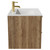 Napoli Tobacco Oak 600mm Wall Mounted Vanity Unit with 1 Tap Hole Minimalist Basin and 2 Drawers with Brushed Brass Handles View from Side