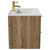 Napoli Tobacco Oak 600mm Wall Mounted Vanity Unit with 1 Tap Hole Minimalist Basin and 2 Drawers with Brushed Brass Handles View from Side
