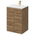 Napoli Tobacco Oak 600mm Floor Standing Vanity Unit with 1 Tap Hole Minimalist Basin and 2 Doors with Brushed Brass Handles Right Hand View