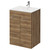 Napoli Tobacco Oak 600mm Floor Standing Vanity Unit with 1 Tap Hole Minimalist Basin and 2 Doors with Chrome Handles Right Hand View